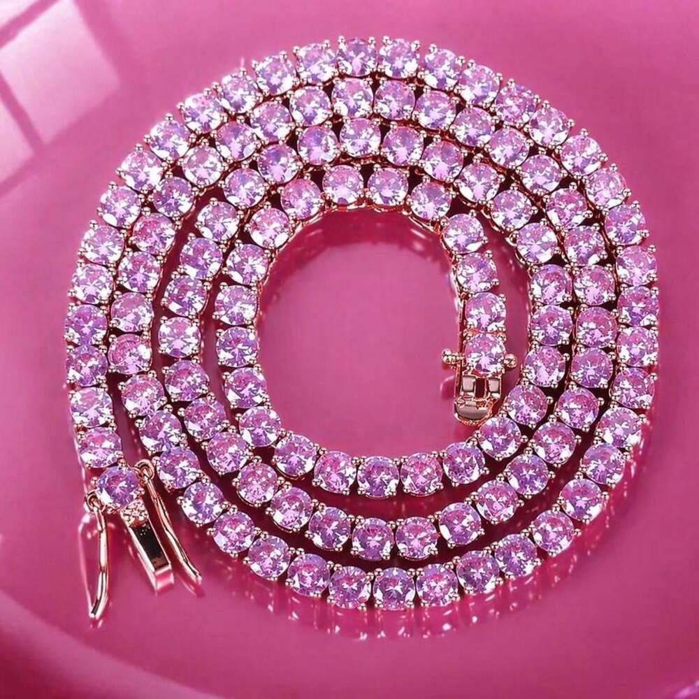Pink Tennis Necklace 16 Inch